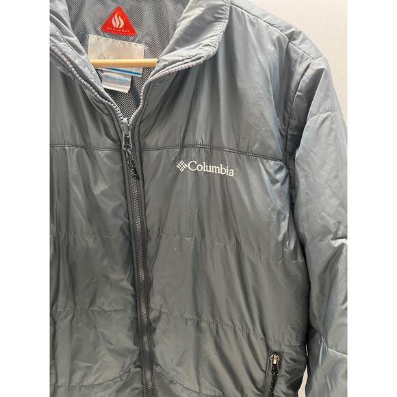 Columbia Sportswear Co Zip Up Gray Puffer Jacket Womens M Omni Heat Waterproof - Picture 2 of 7